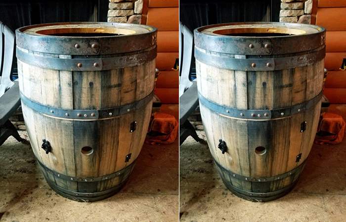 DIY Whiskey Barrel Sink
