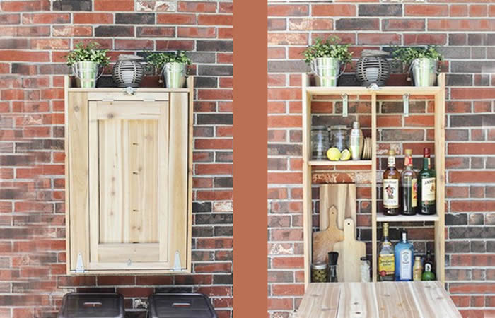 Exterior liquor wooden cabinet