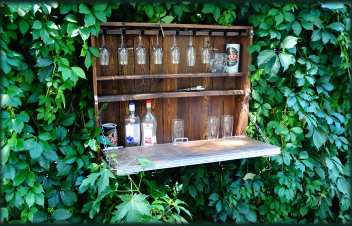Outdoor DIY wall bar cabinet