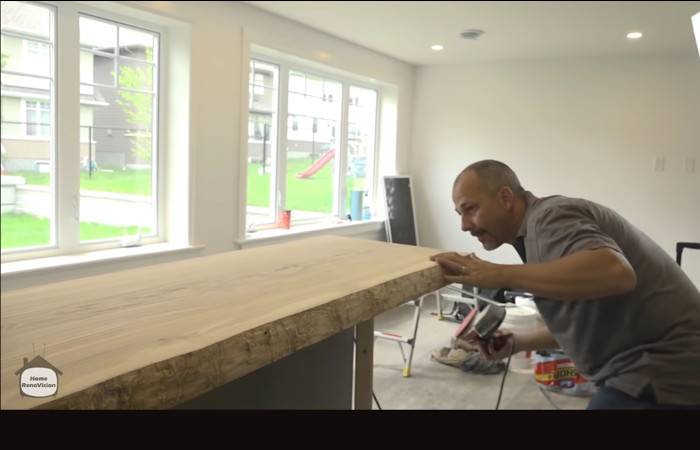 Live-Edge Wooden Bar Top