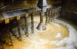 How Does the Mash Bill Affect the Flavor of Bourbon? Detail of inside mash tun while making whisky
